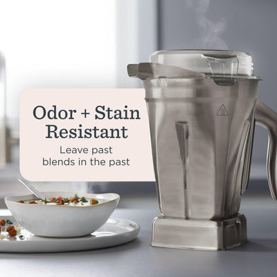 Vitamix tamper de perfil bajo en uso para procesar mezclas densas