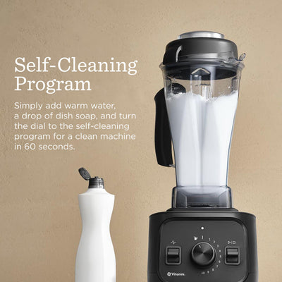 Vitamix VX1 next to common kitchen items to show scale and 64-ounce capacity