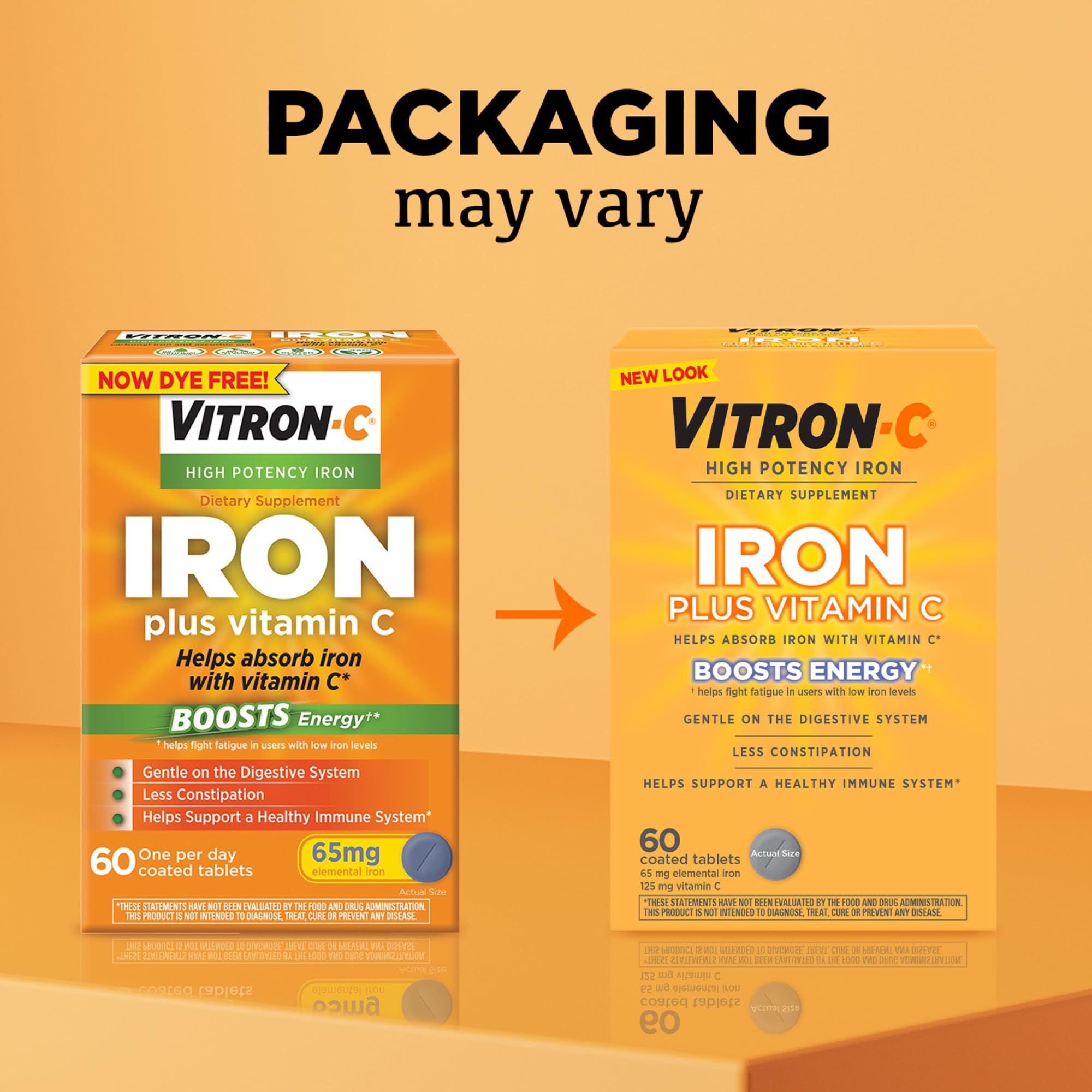 Vitron-C primer plano de la tableta que resalta la textura y pureza
