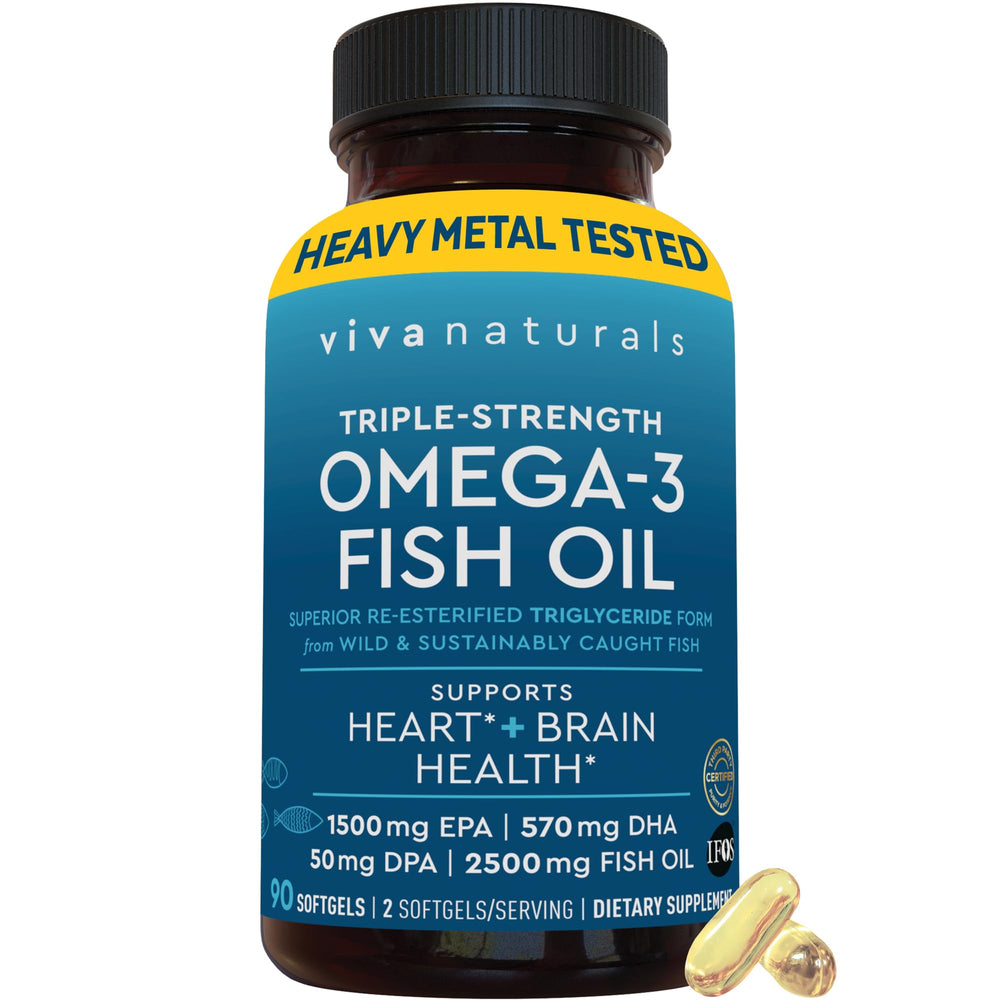 Viva Naturals front packaging showing label and 90 softgels for clear product ID and benefits