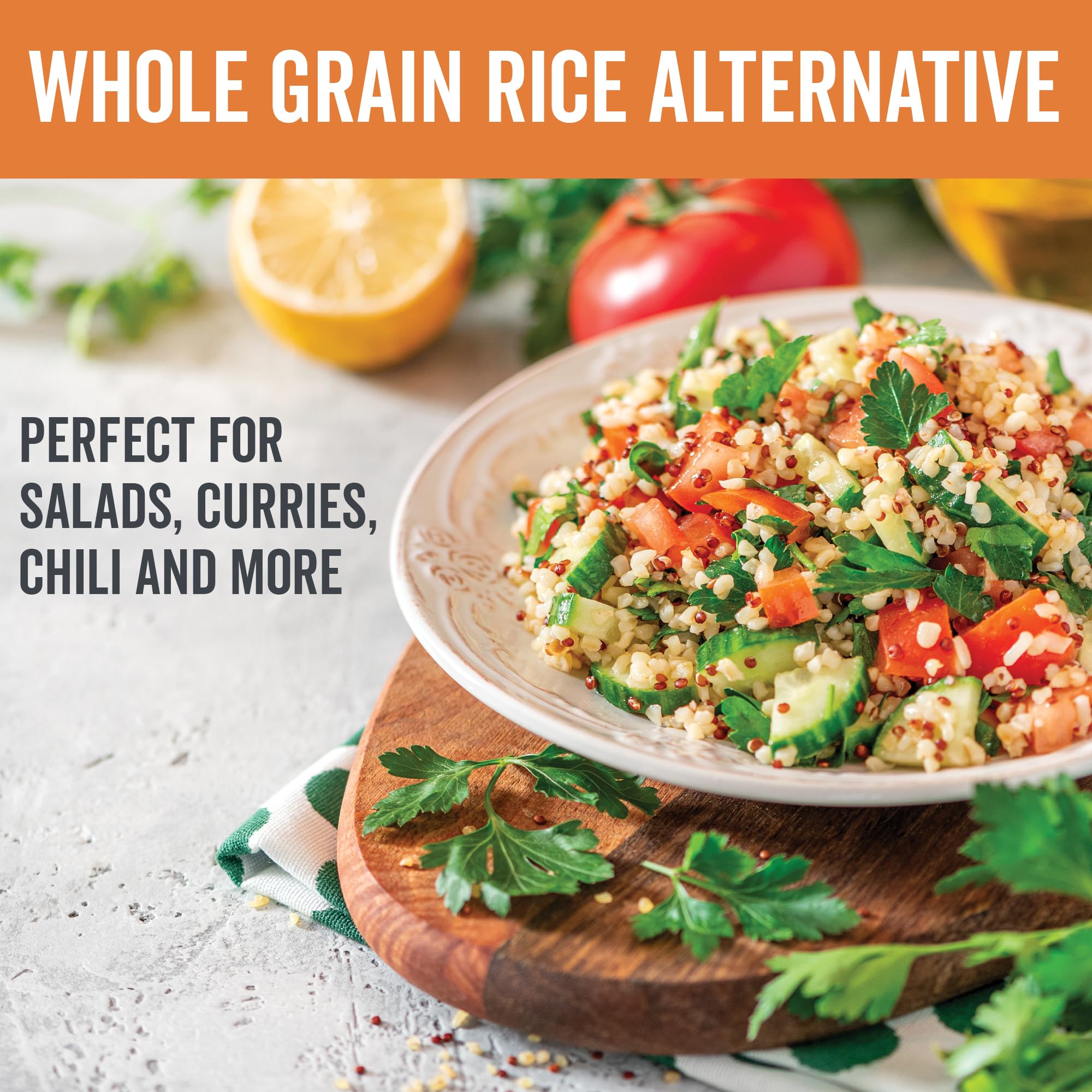 Viva Naturals quinoa en ensalada aportando proteína vegetal y color