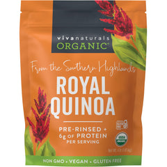 Viva Naturals paquete frontal mostrando quinoa orgánica lista para cocinar