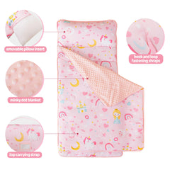 Viviland unfolded blanket showing princess-unicorn-castle design and warmth