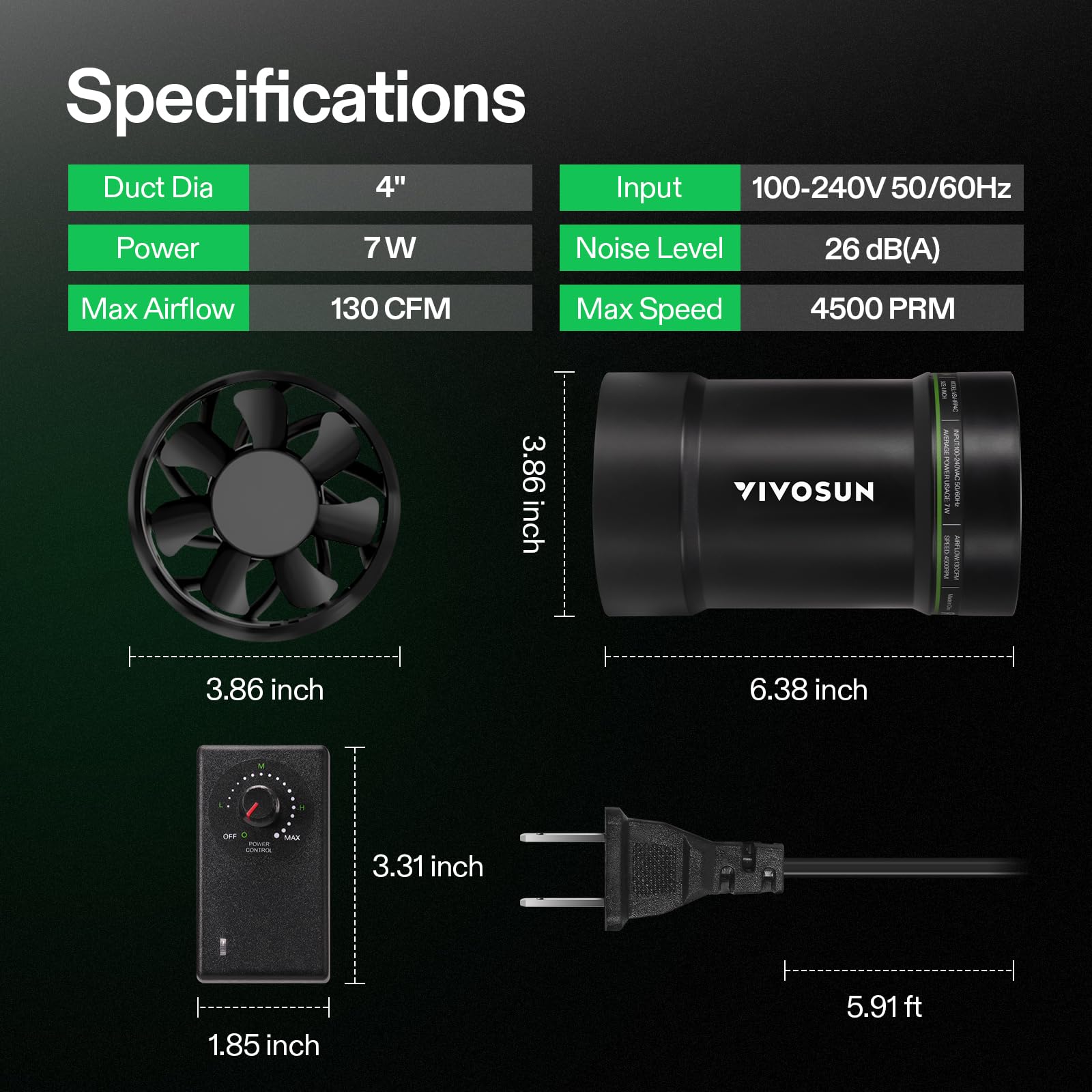 VIVOSUN fan held in hand showing compact size and easy placement benefit