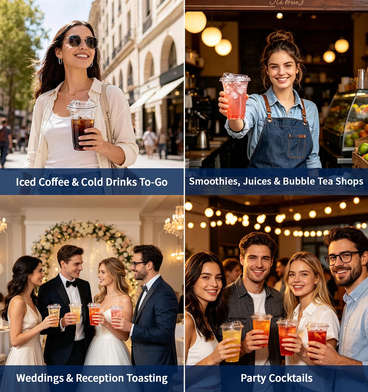 Voatree comparación de tamaño 16 oz junto a utensilios indicando capacidad