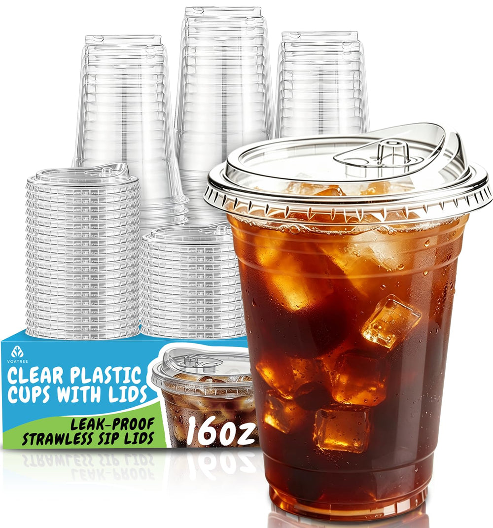 Voatree vaso 16 oz frontal mostrando transparencia y presentación