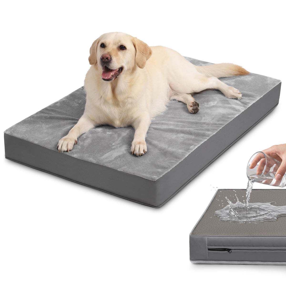 Vonabem vista frontal de la cama para perro, soporte cómodo