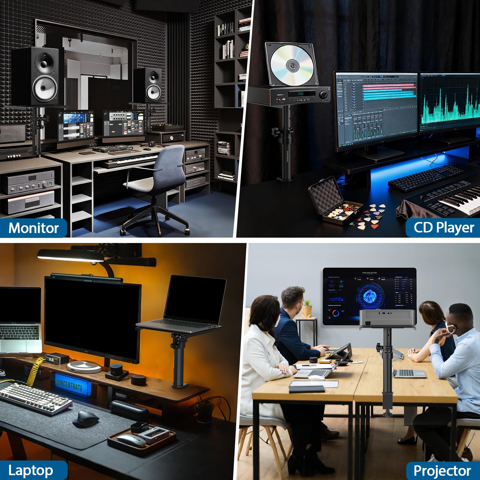 Vondynote ambiente de escritorio con monitores montados optimizando el espacio