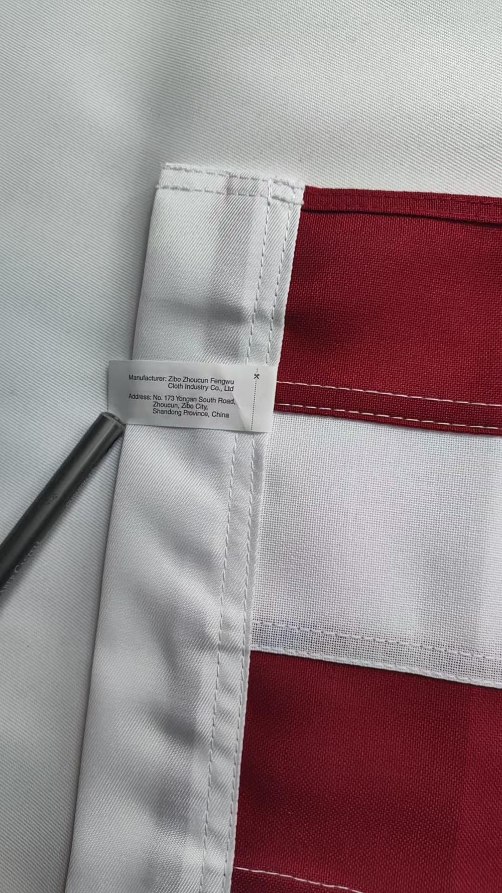 VORENUS neatly folded flag stored safely to protect fabric and extend overall lifespan