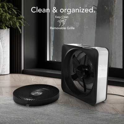 Vornado Model 80 en sala distribuyendo aire uniformemente en espacio amplio