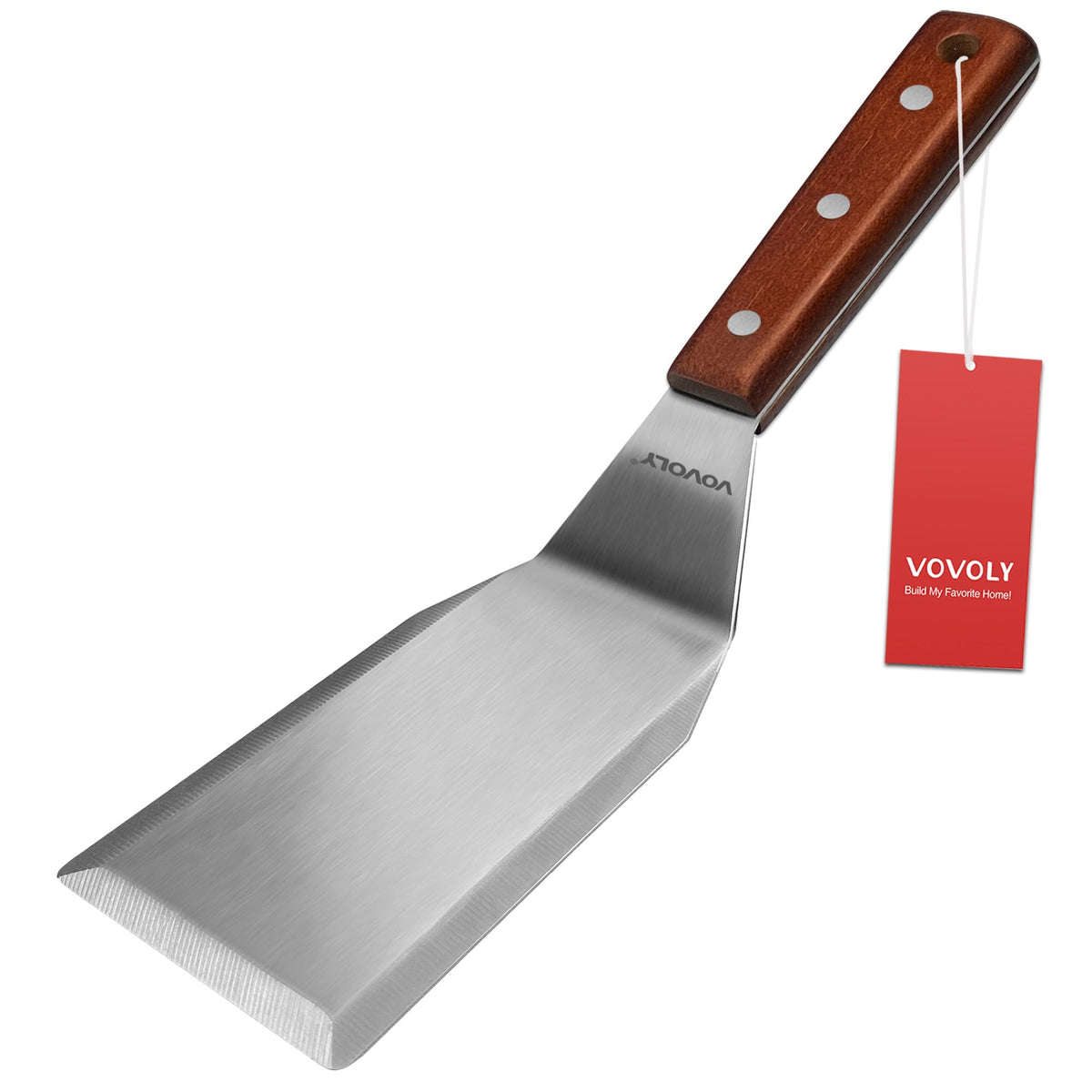 Vovoly vista frontal del paquete mostrando espátula profesional y tamaño