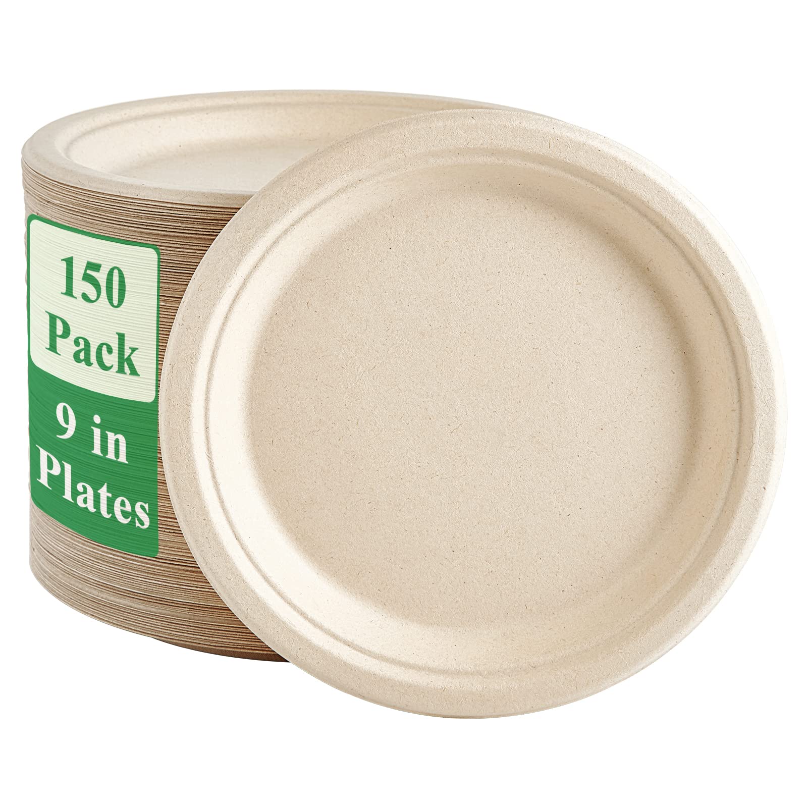 Vplus plato frontal paquete 150 unidades, opción compostable y resistente
