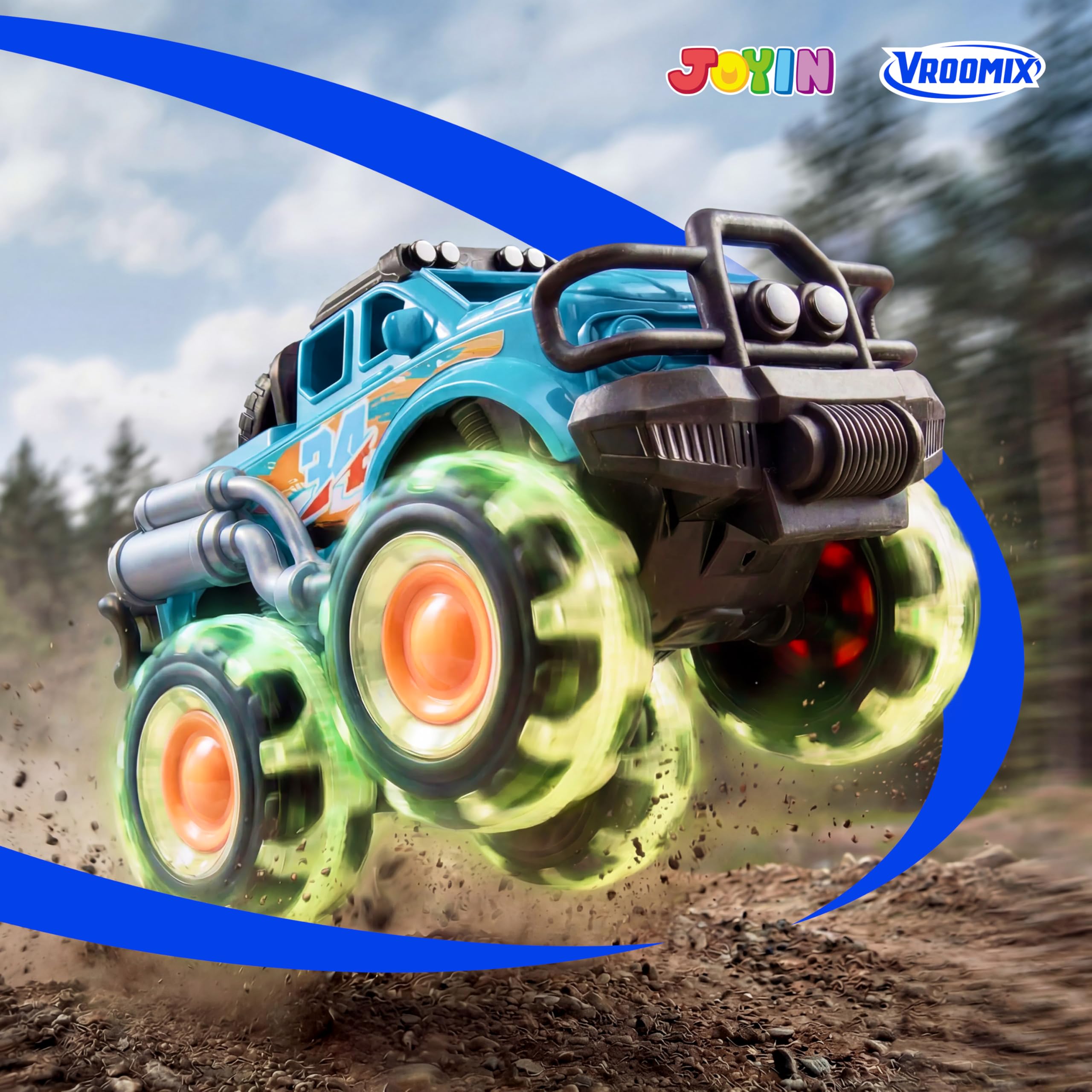 Vroomix etiqueta y chasis sólido para demostrar durabilidad