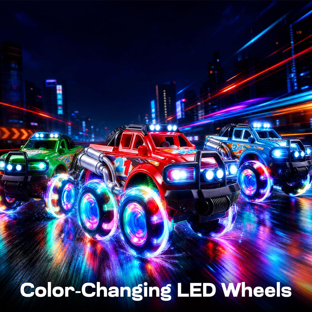 Vroomix primer plano de rueda LED que destaca efecto luminoso seguro