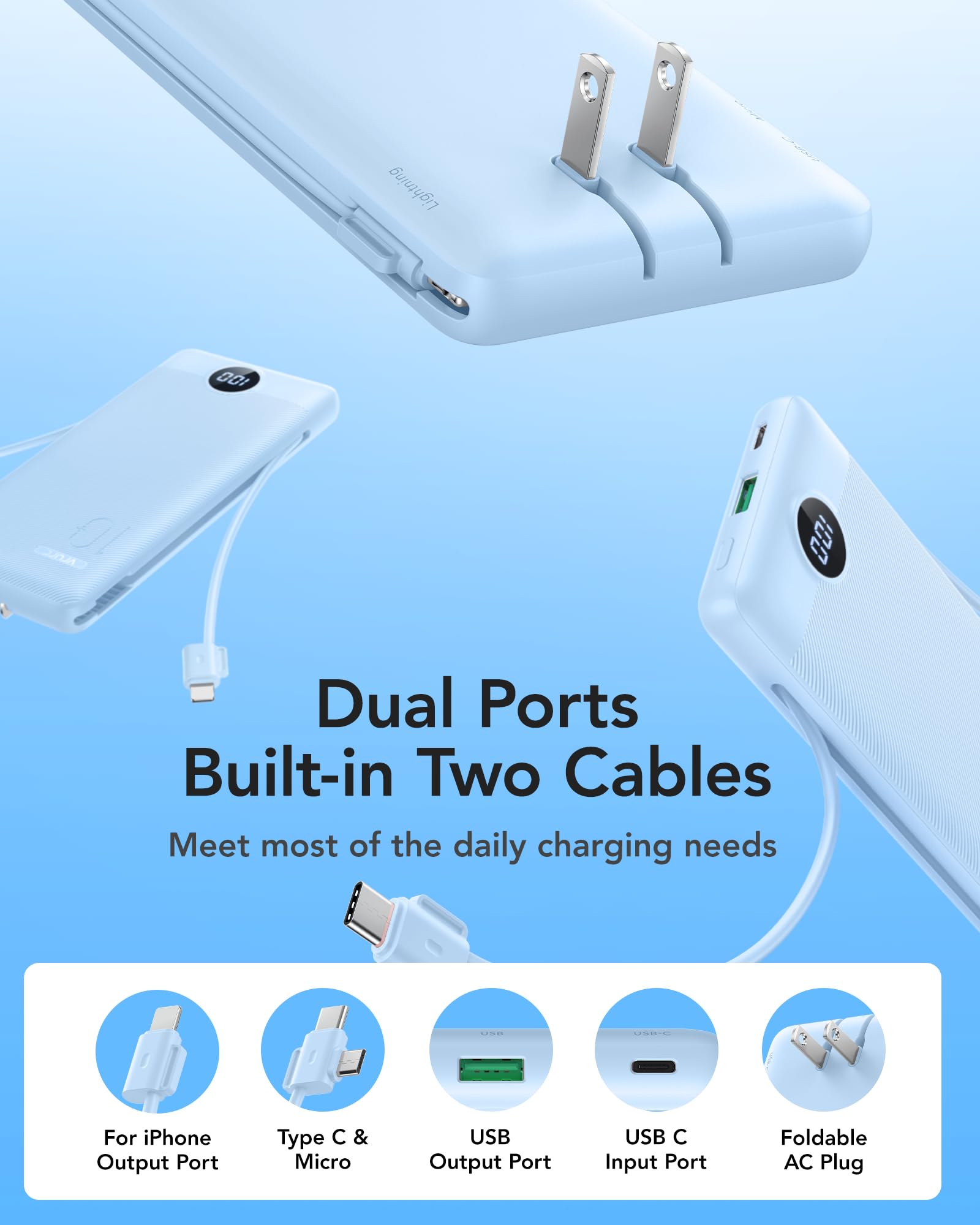 VRURC cables integrados conectados a smartphone, beneficio: sin cables extra