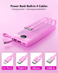 VRURC detalle de los cuatro cables integrados para carga sin cables extras