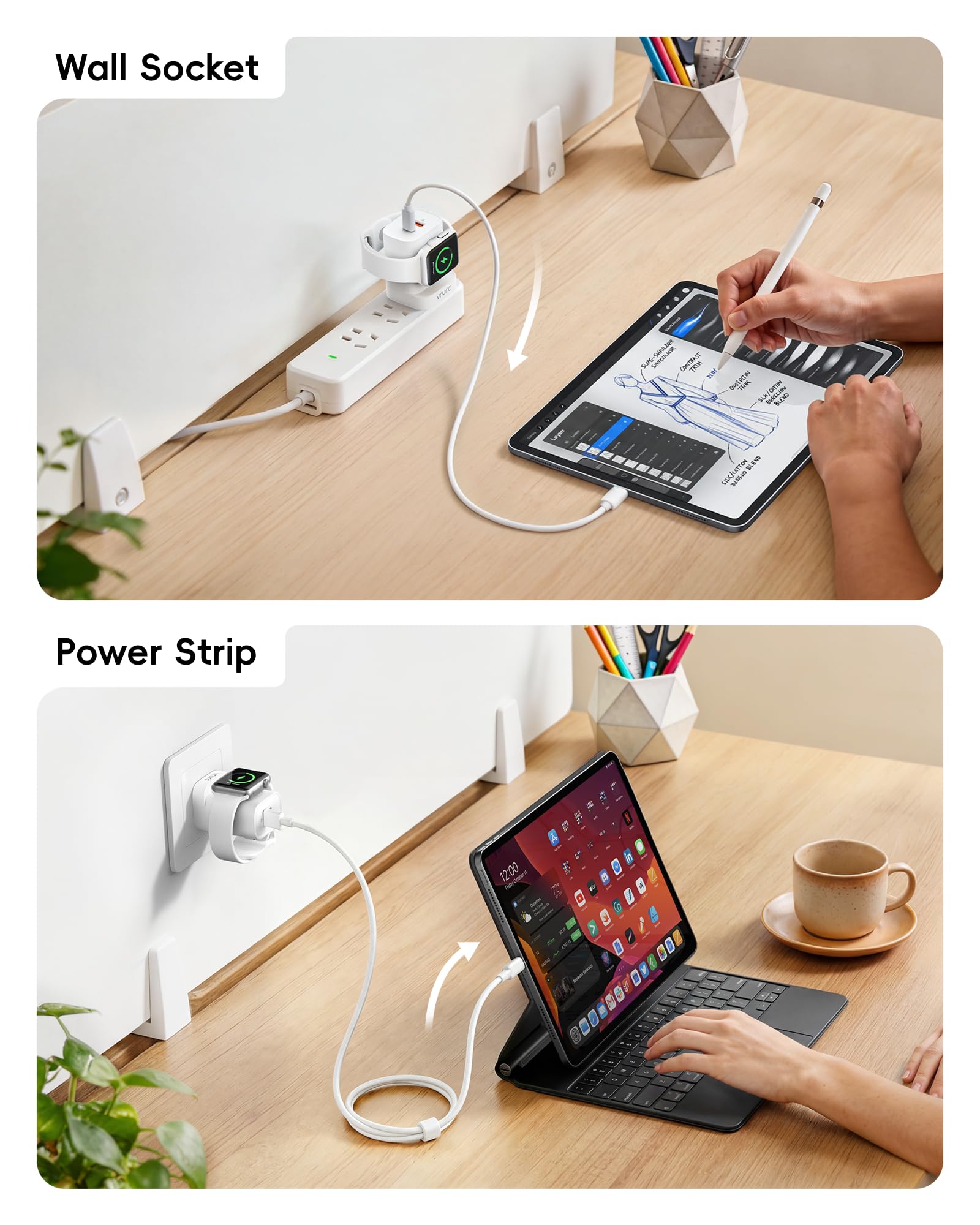 VRURC detalle de los puertos USB‑C y USB‑A, carga rápida y versátil por VRURC