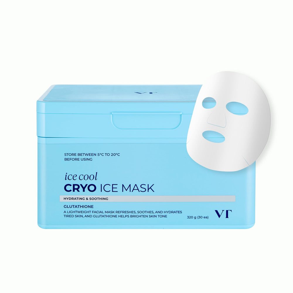 VT COSMETICS caja frontal que muestra 30 mascarillas para calma inmediata
