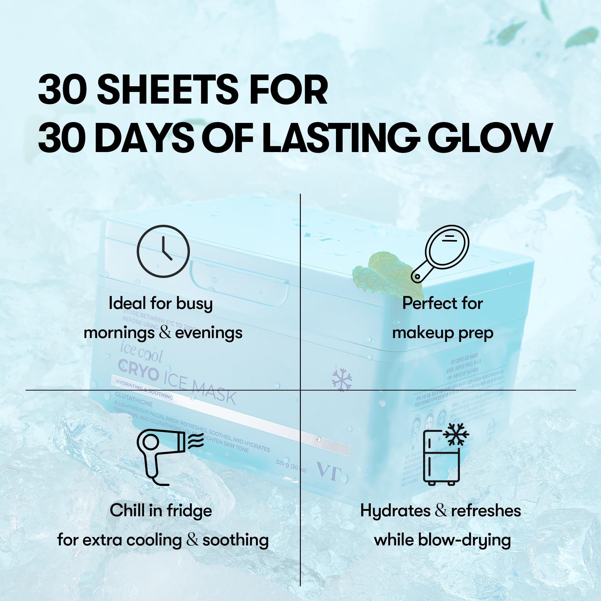 VT COSMETICS etiqueta con ingredientes para hidratación y luminosidad