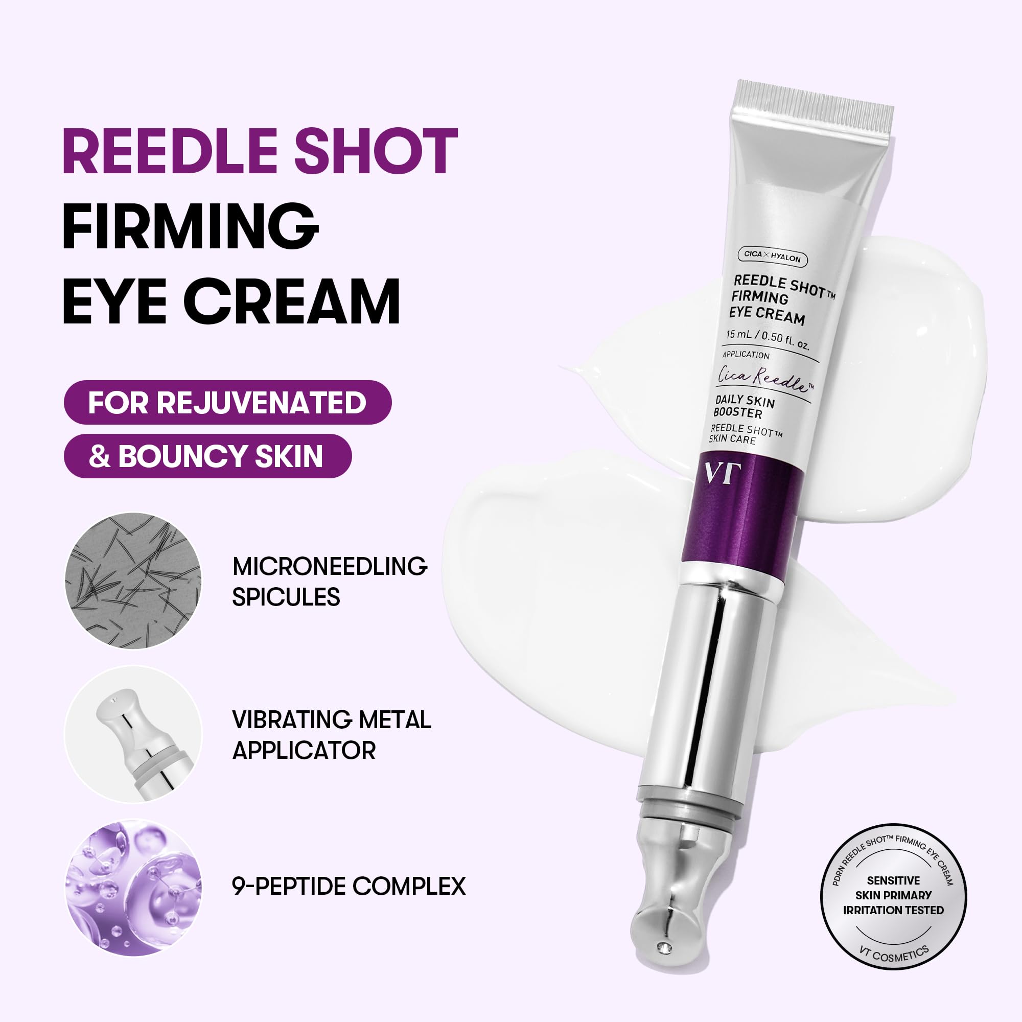 VT COSMETICS aplicador metálico vibrante que masajea y mejora absorción