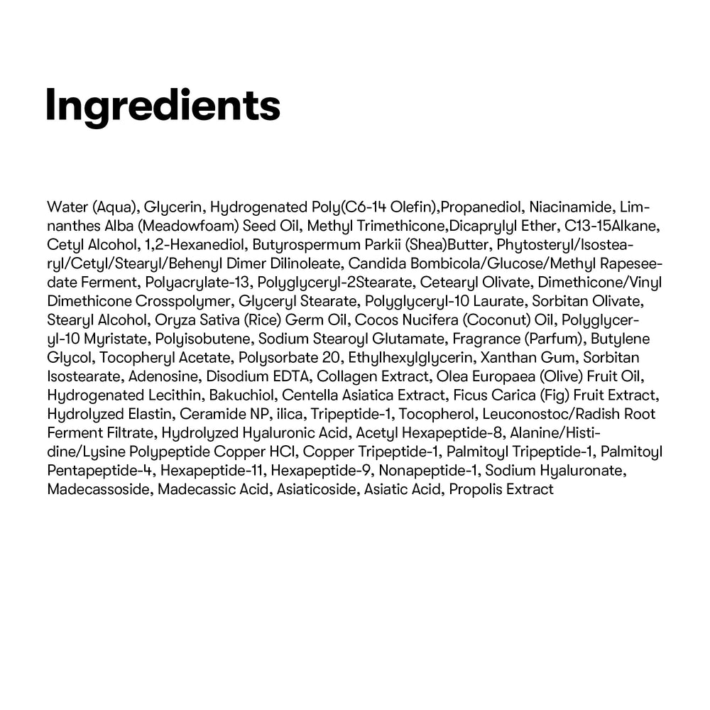 VT COSMETICS etiqueta con lista de ingredientes clave y beneficios