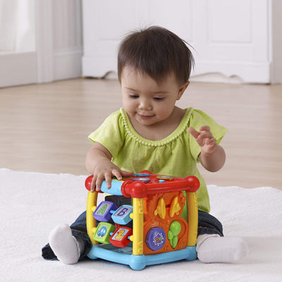VTech frustration-free packaging opened with included demo batteries