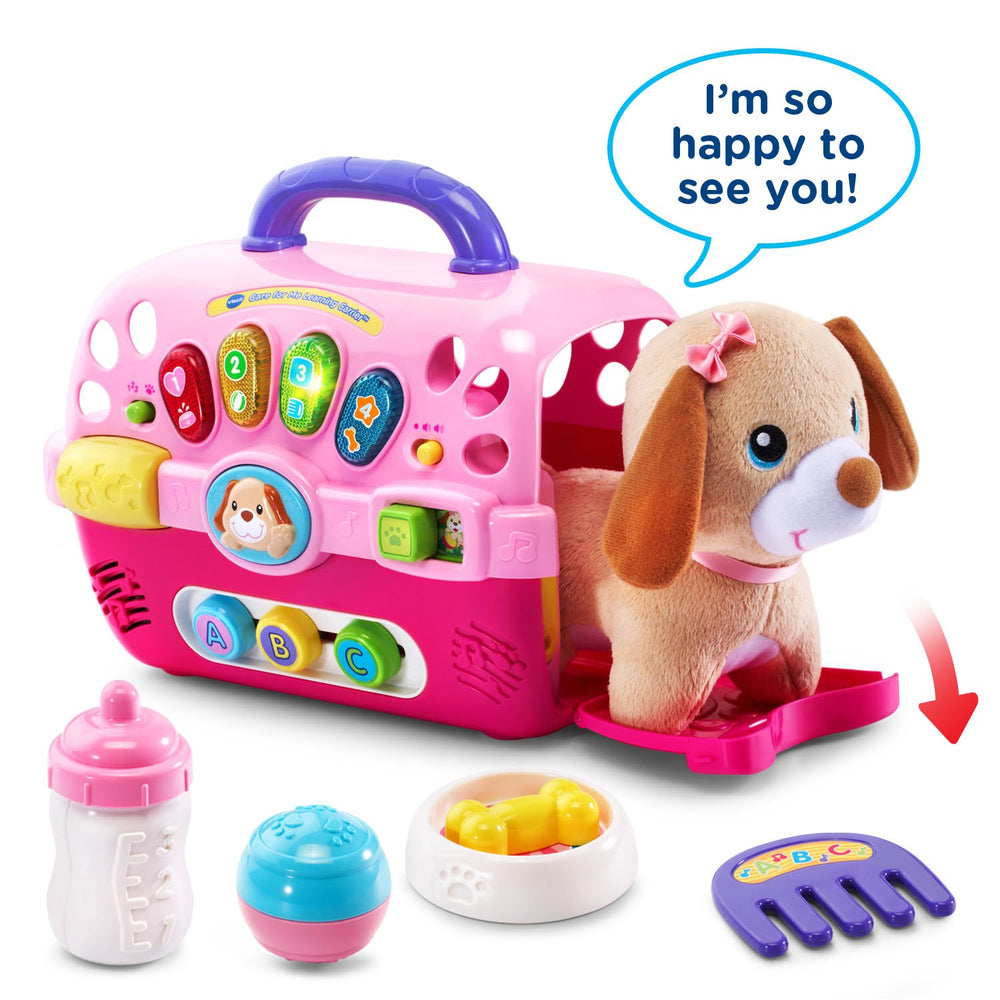 VTech plush puppy close-up showing soft texture and cuddle comfort