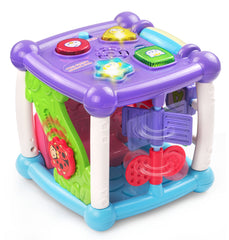VTech detalle botones iluminados enseñando animales y formas para estimular vocabulario