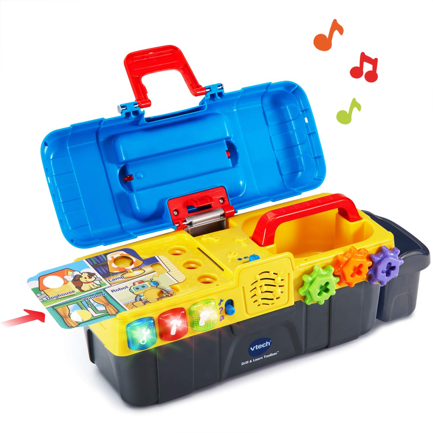 VTech mano de niño usando el taladro fomentando destreza y juego simbólico