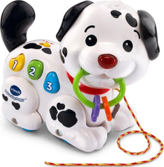 VTech perrito frente mostrando diseño y ruedas, estimula movimiento