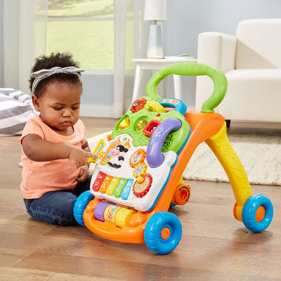 VTech size comparison with a stuffed animal for scale and fit