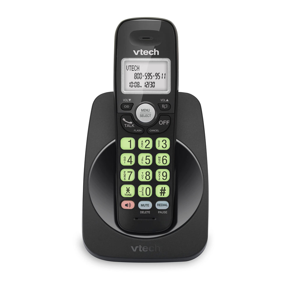 VTech frontal del teléfono mostrando diseño y beneficio de manejo sencillo