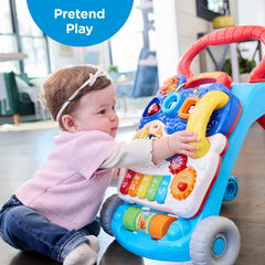 VTech detail of three light-up shape sorters promoting shape recognition and fine motor skills