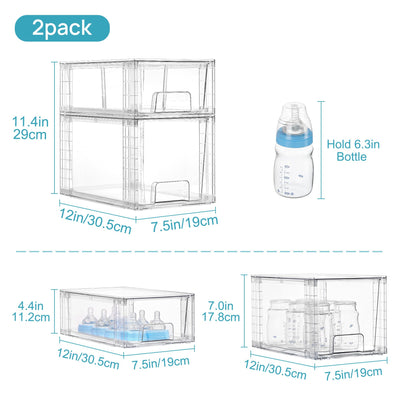 Vtopmart acrylic drawer close-up of sliding rail for smooth pull-out access
