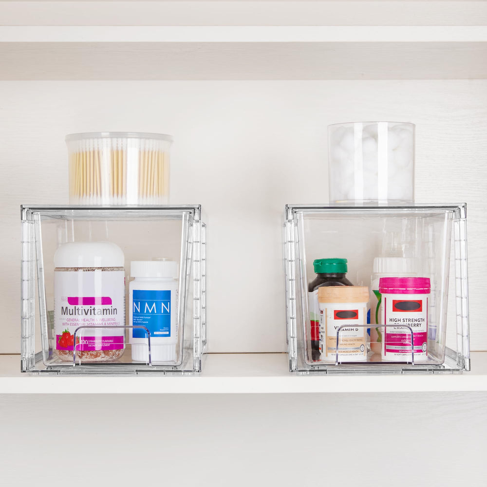 Vtopmart on bathroom counter showing cosmetics organized and clutter reduced benefit