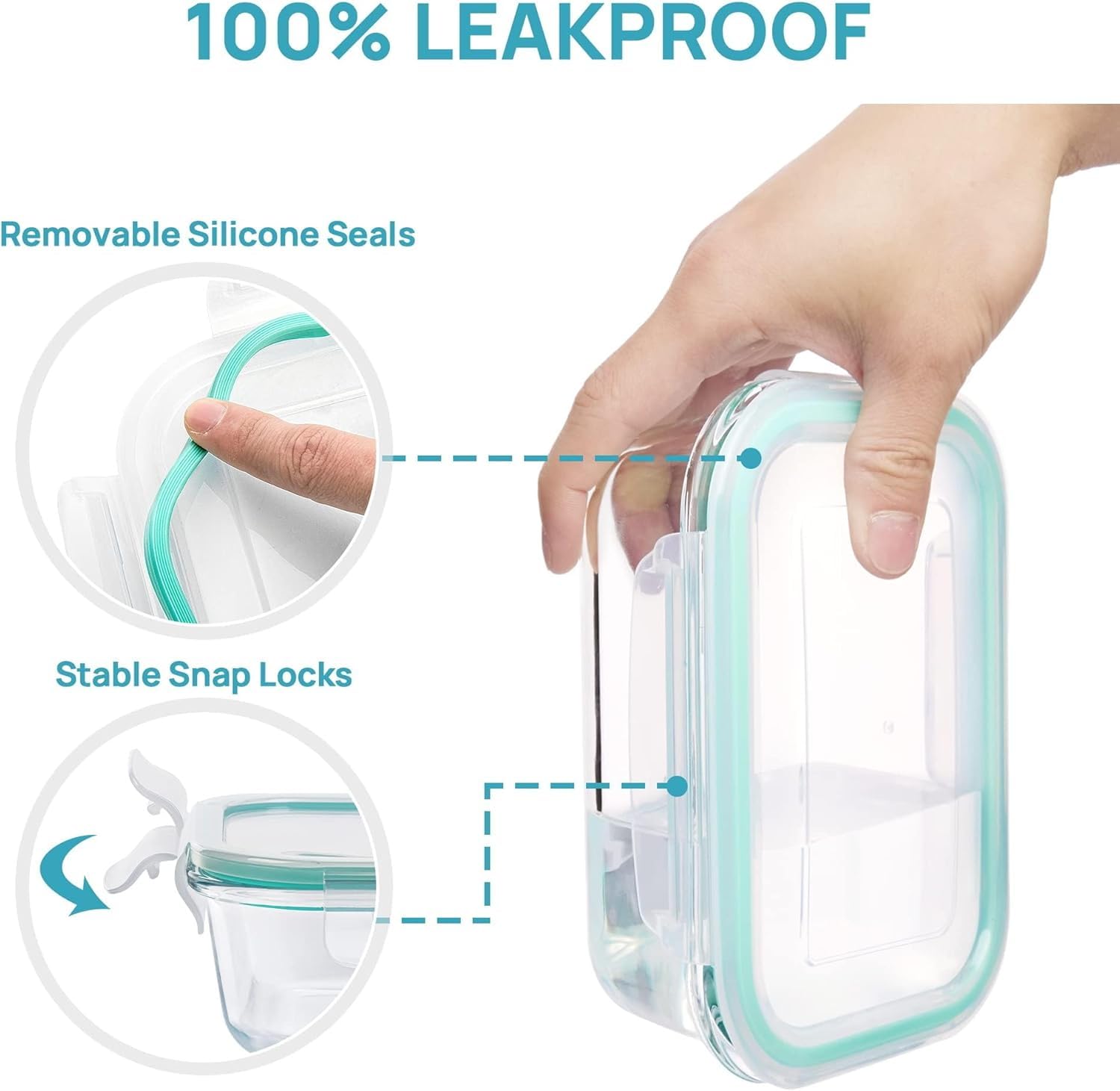 Vtopmart detalle del vidrio de borosilicato y borde, resistente a cambios de temperatura
