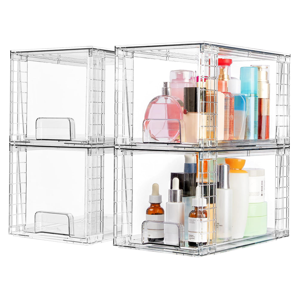 Vtopmart clear front view showing transparent drawers and neat organization benefit