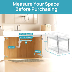 Vtopmart comparación de tamaño bajo lavabo para planificación