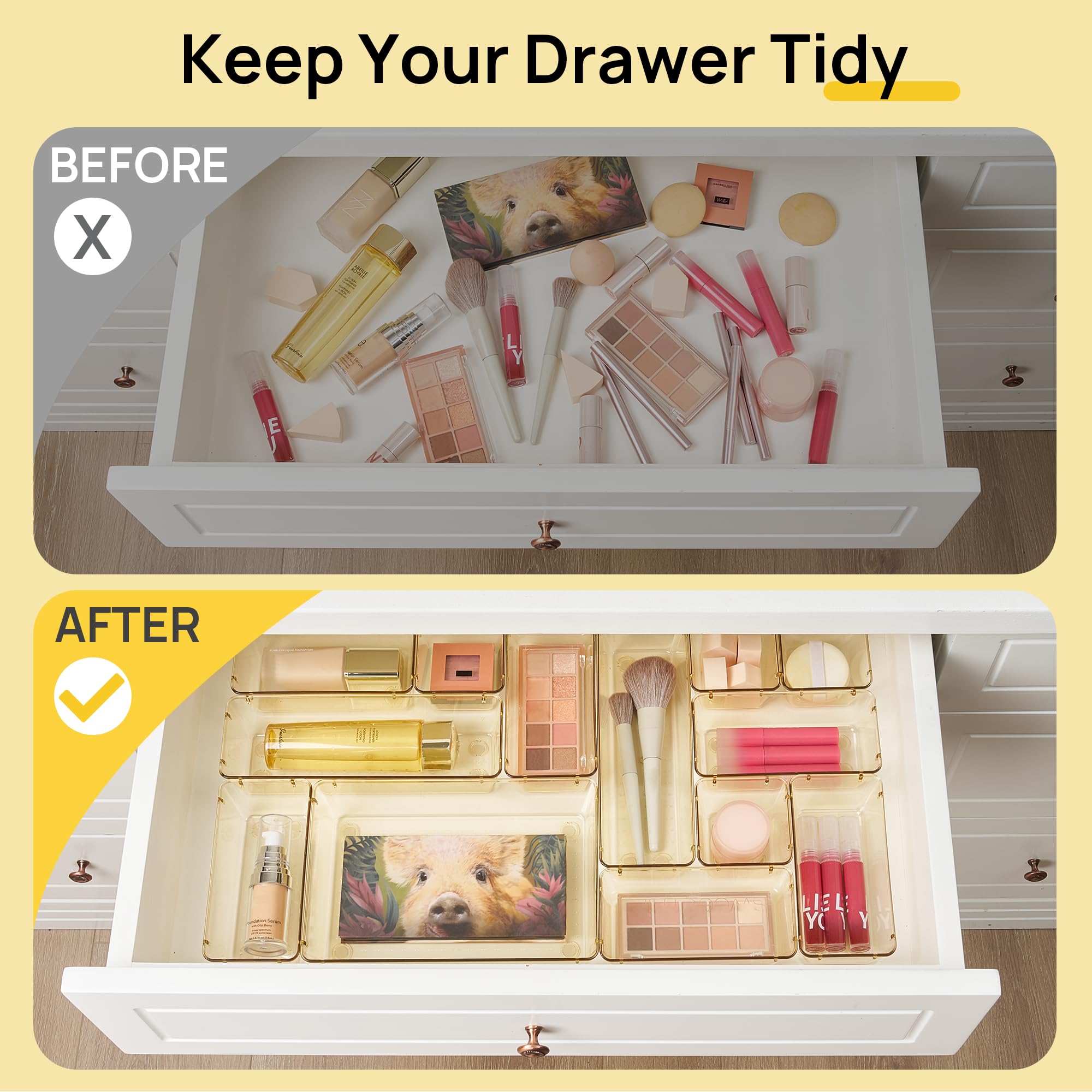 Vtopmart detalle del plástico transparente muestra durabilidad y visibilidad