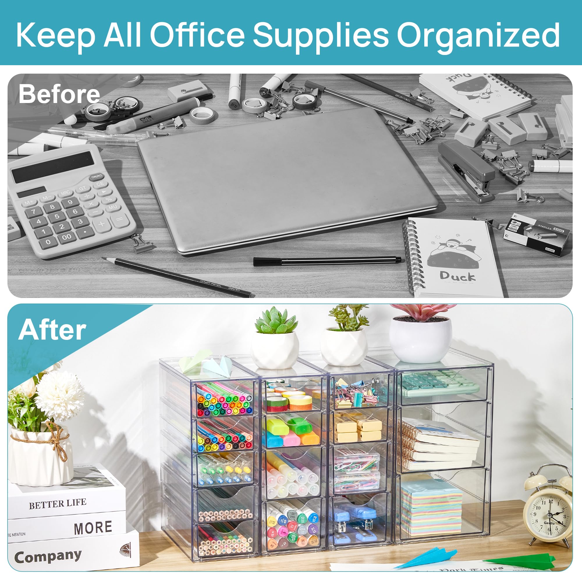 Vtopmart makeup-filled drawers organizing cosmetics for easy selection
