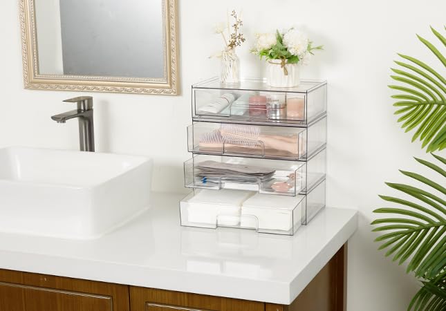 Vtopmart drawers next to ruler showing scale for accurate sizing benefit