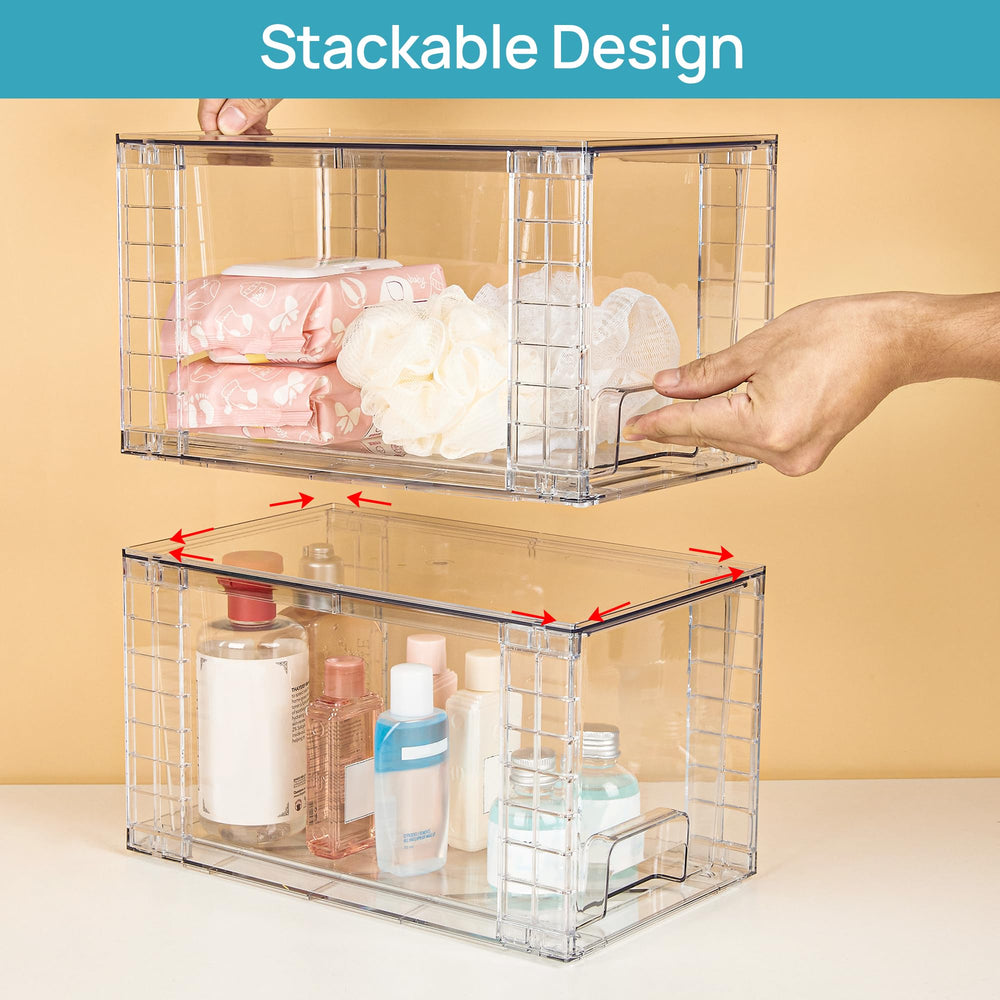 Vtopmart stacked tower assembled showing modular storage and space optimization benefit