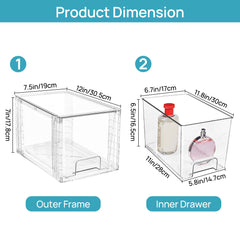 Vtopmart side profile highlighting stackable grooves for vertical space saving benefit