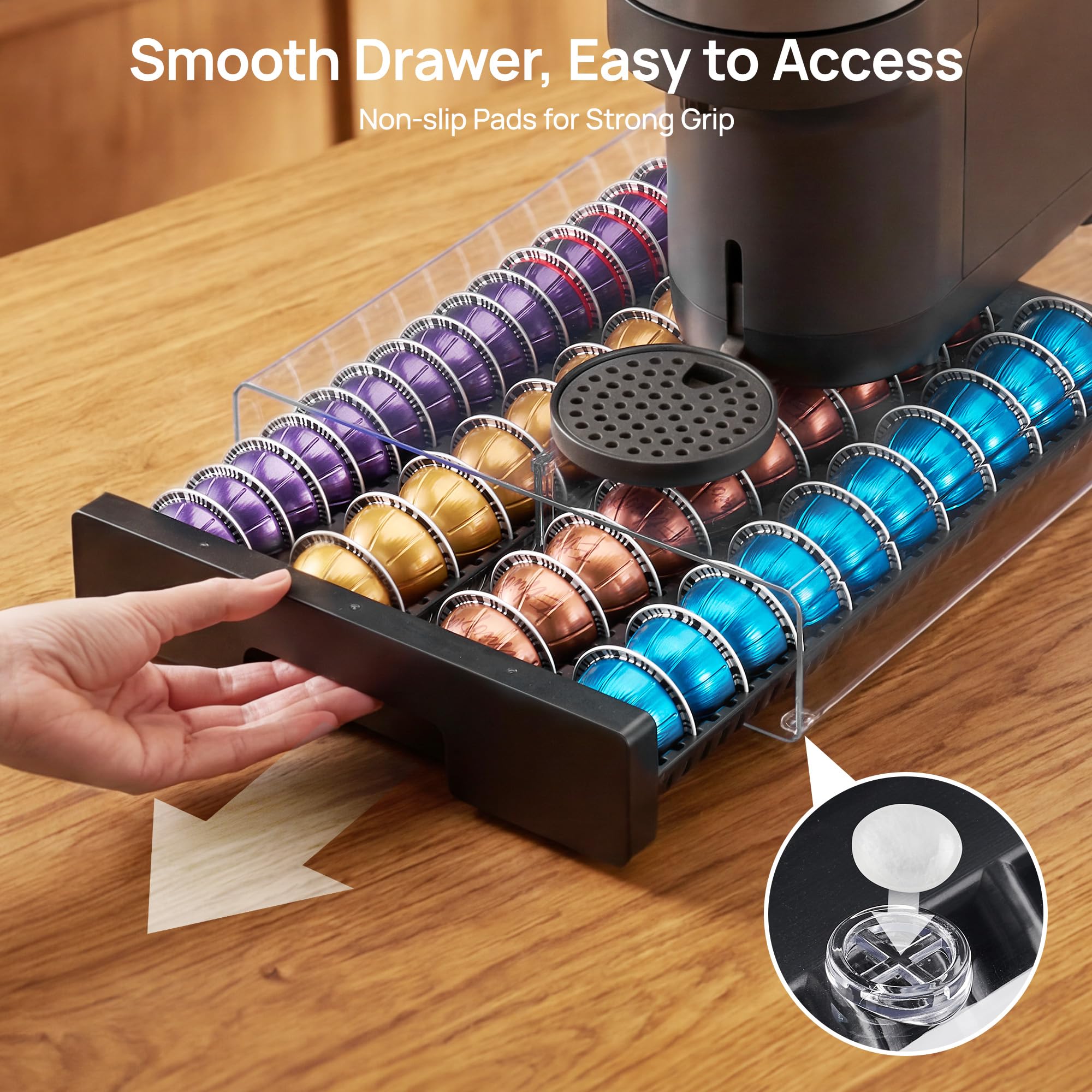 Vtopmart transparent top view showing visible labels and easy inventory checks benefit