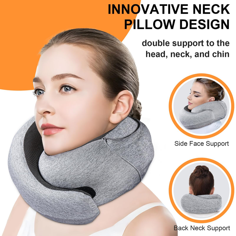 Vzpeun almohada junto a una mano para comparar tamaño y facilitar transporte