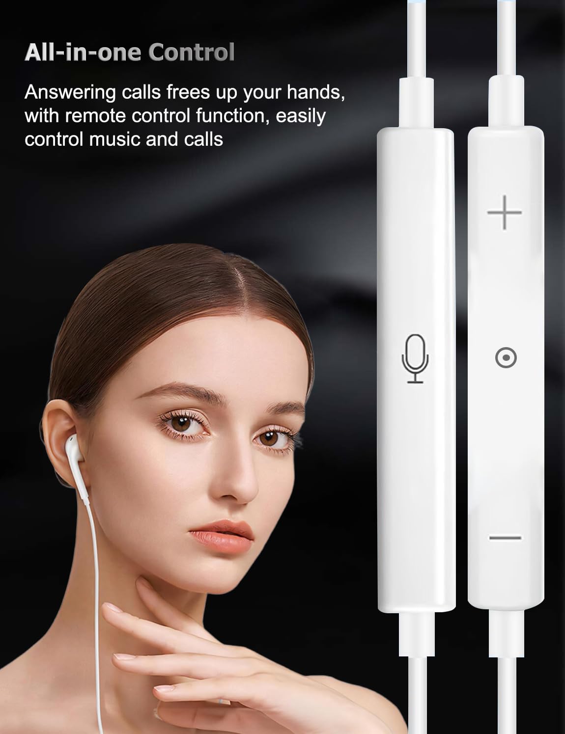 wabklove auricular in-ear lateral que muestra su forma ergonómica