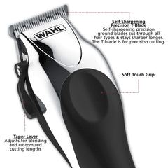 Wahl Chrome Pro detalle de cuchilla autofilante que mantiene filo y precisión