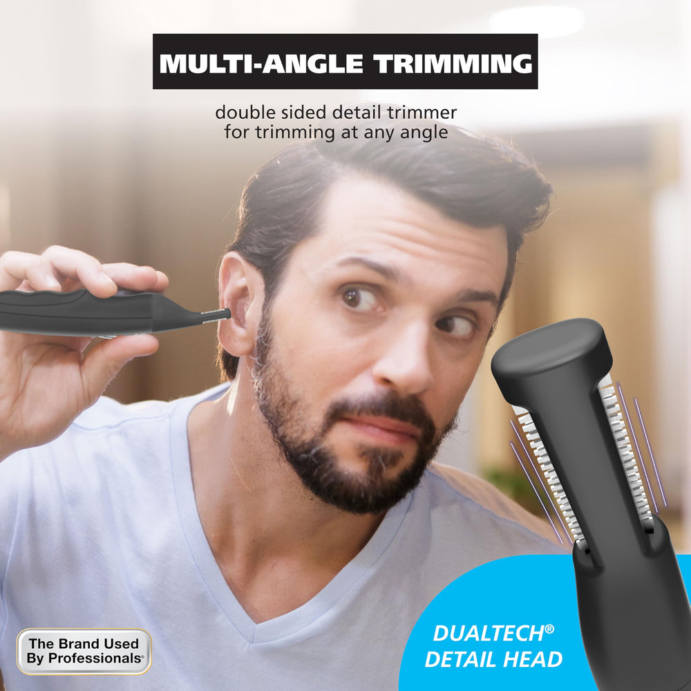Wahl DualTech double-sided blades showing edge detail for shaping eyebrows benefit