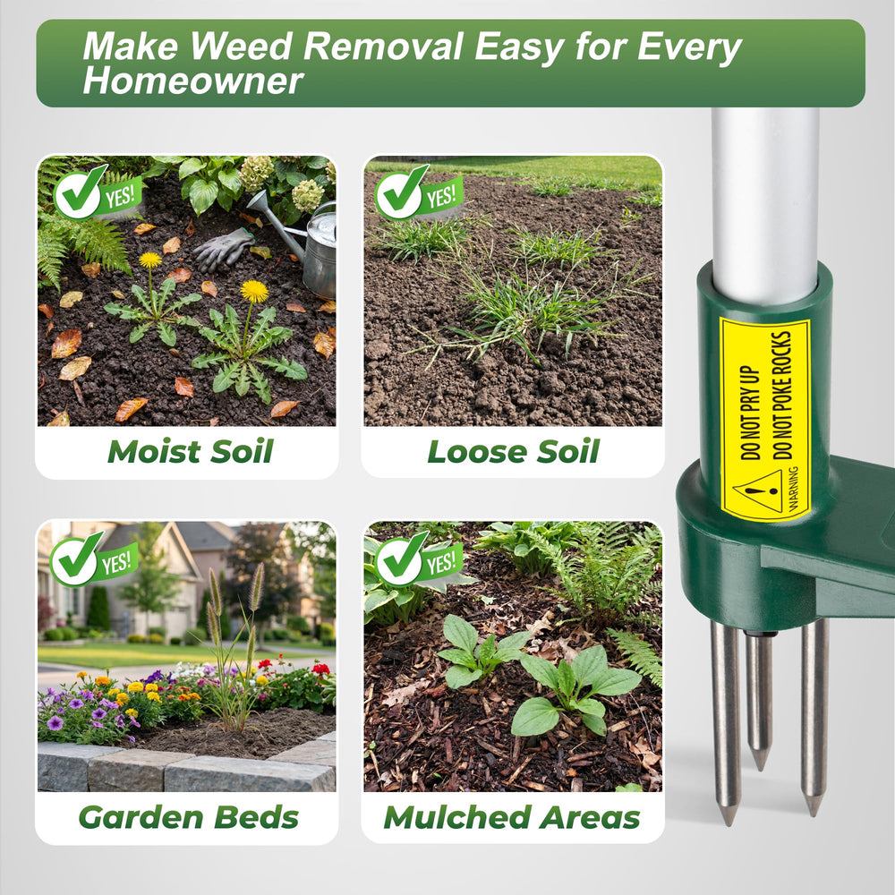 Walensee garden scene showing tool in use for faster, low-impact weeding