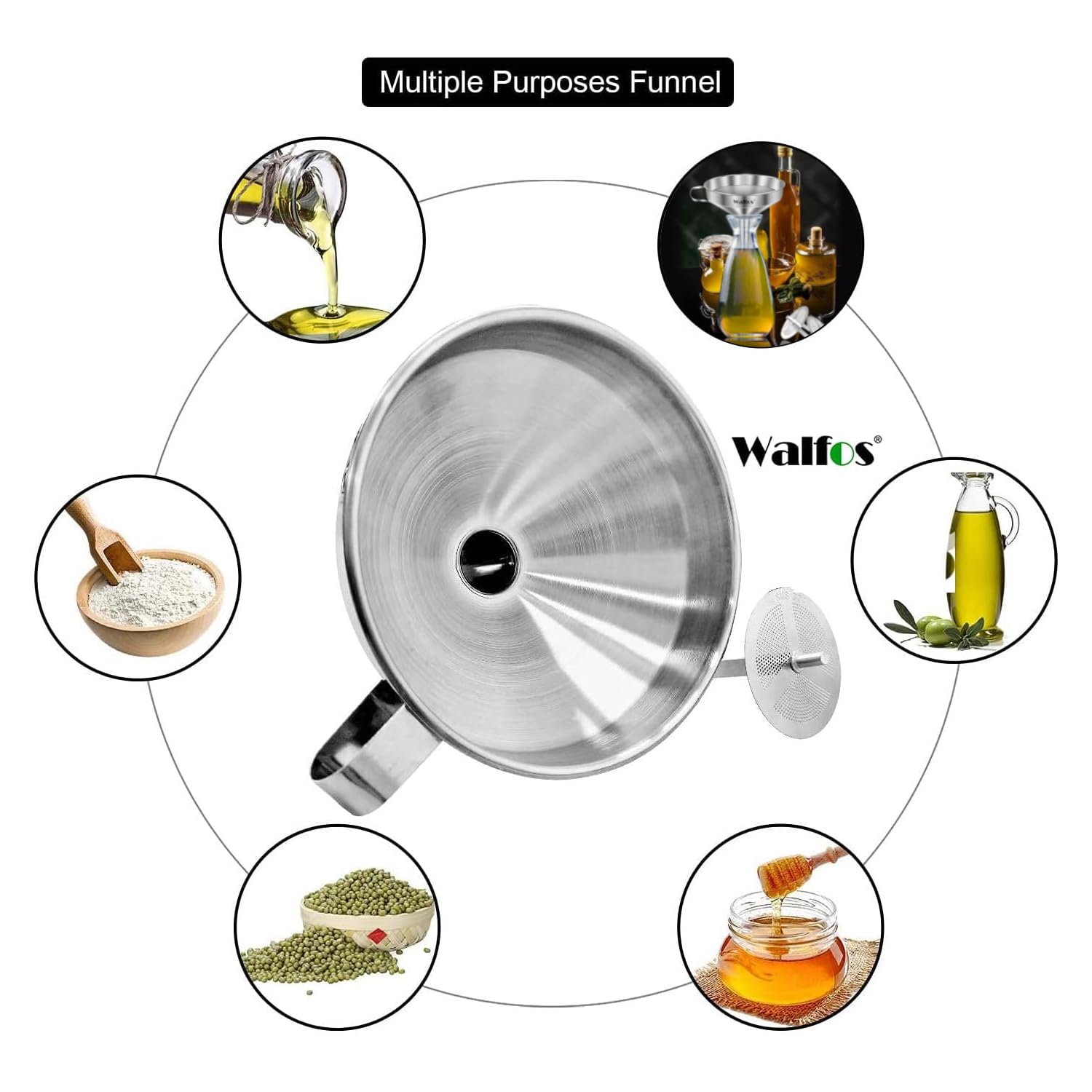 Walfos embudos apilados para almacenamiento compacto y ordenado